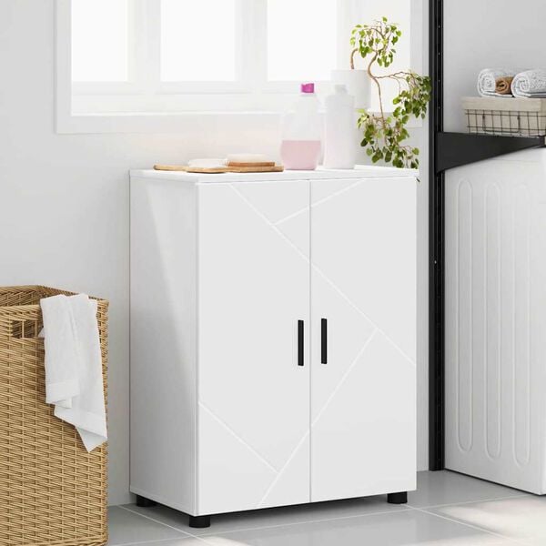 vidaXL Cabinet de salle de bain avec stockage Blanc 60 x 35 x 80 cm