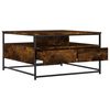 vidaXL Table basse ch&ecirc;ne fum&eacute; 80x80x45 cm bois d'ing&eacute;nierie