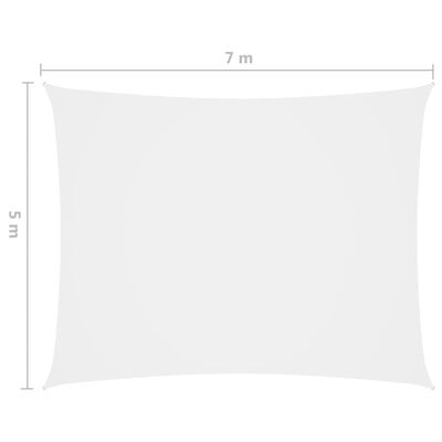 vidaXL Voile de parasol Tissu Oxford rectangulaire 5x7 m Blanc