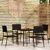 vidaXL Ensemble &agrave; manger de jardin 5 pcs Noir