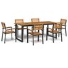 vidaXL Ensemble &agrave; manger de jardin 7 pcs bois d'acacia solide et m&eacute;tal