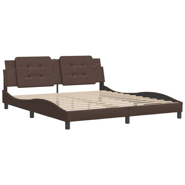 vidaXL Cadre de lit sans matelas Zadar marron 180x200 cm similicuir