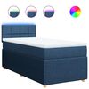 vidaXL Sommier &agrave; lattes de lit avec matelas Bleu 90x190 cm Tissu