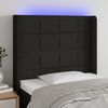 vidaXL T&ecirc;te de lit &agrave; LED Noir 103x16x118/128 cm Tissu