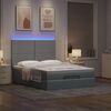 VidaXL Cadre de lit ottoman et matelas gris clair 140x200 cm tissu