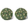 2 pi&egrave;ce de boule 35 cm avec guirlande lumineuse solaire 24 LED