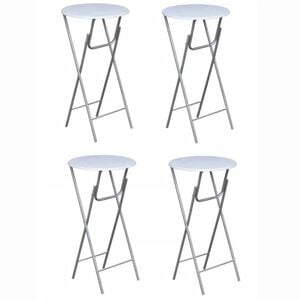 vidaXL Table de bar 4 pcs avec dessus de table en MDF Blanc