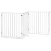 vidaXL Barri&egrave;re pour chien porte pliable 8panneaux blanc bois peuplier