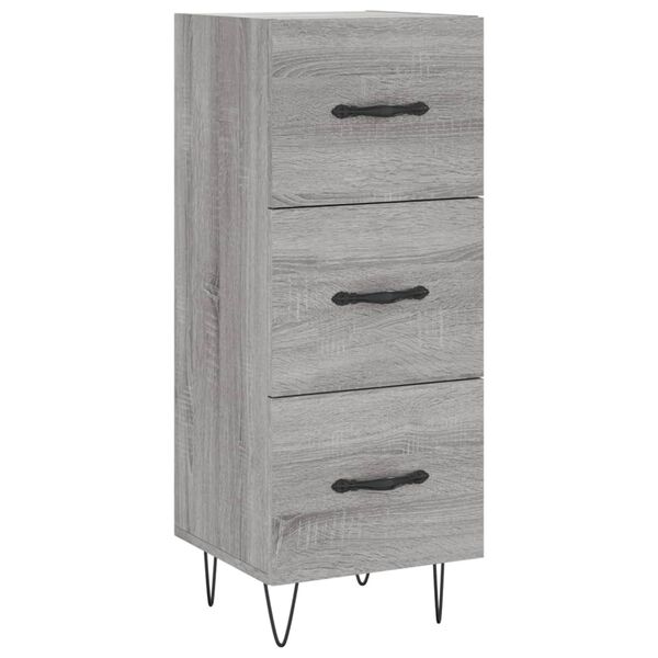 vidaXL Buffet Sonoma gris 34,5x34x90 cm Bois d'ing&eacute;nierie