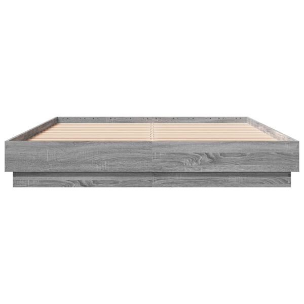 vidaXL Cadre de lit sans matelas sonoma gris 150x200 cm