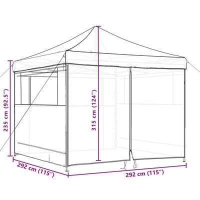 vidaXL Tente de réception pliable escamotable avec 4 parois latérales