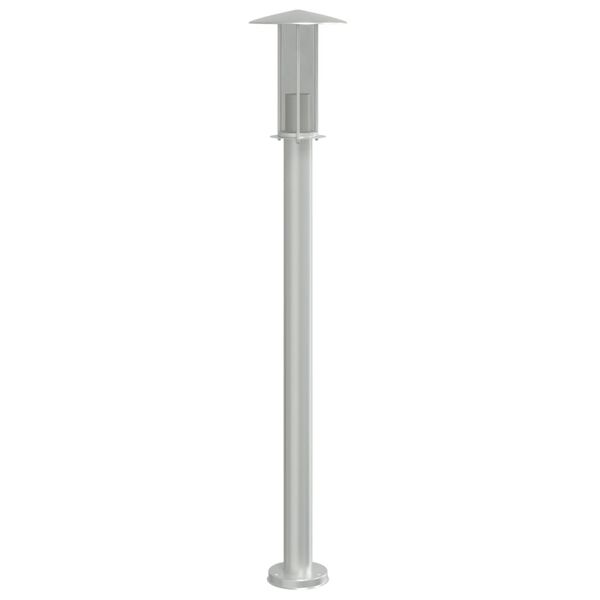 vidaXL Lampadaires d'ext&eacute;rieur 3 pcs argent&eacute; 100 cm acier inoxydable