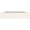 vidaXL Cadre de lit sans matelas avec tiroirs blanc