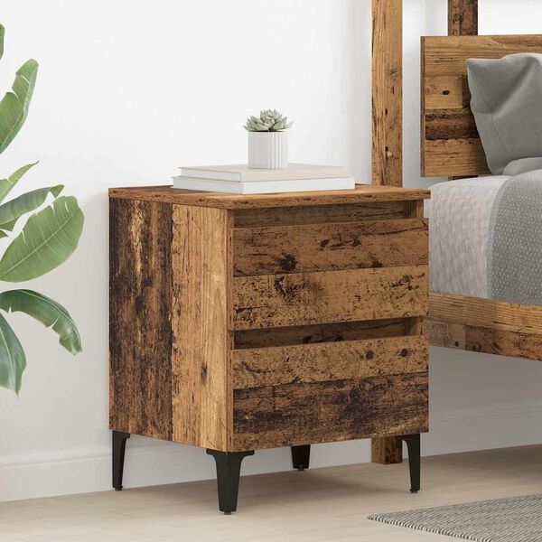 vidaXL Cabinet de chevet 2 pcs Bois ancien 40 x 35 x 50 cm