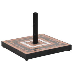 vidaXL Base de parasol terre cuite et blanc carr&eacute; 12 kg