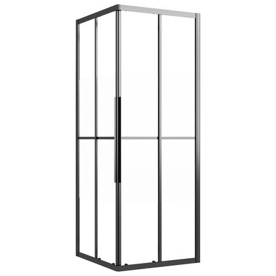 vidaXL Cabine de douche ESG semi-dépoli 80x80x180 cm Noir