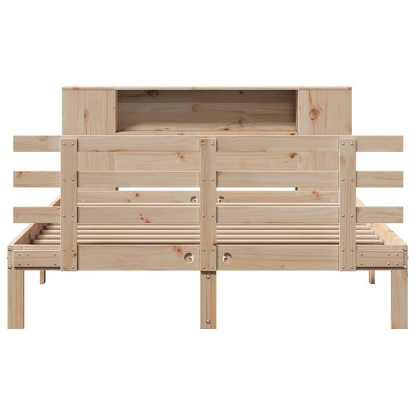 vidaXL Lit bibliothèque sans matelas 140x200 cm bois massif de pin