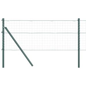 vidaXL Poteau de cl&ocirc;ture ench&acirc;ss&eacute; 13 pc Vert Acier enduit de poudre