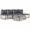 vidaXL Salon de jardin 5 pcs avec coussins anthracite r&eacute;sine tress&eacute;e
