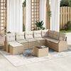 vidaXL Ensemble de canapé de jardin 9 pcs Beige Poly rotin