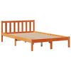 vidaXL Lit biblioth&egrave;que sans matelas cire marron 135x190 cm pin massif