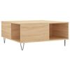 vidaXL Table basse ch&ecirc;ne sonoma 80x80x36,5 cm bois d'ing&eacute;nierie