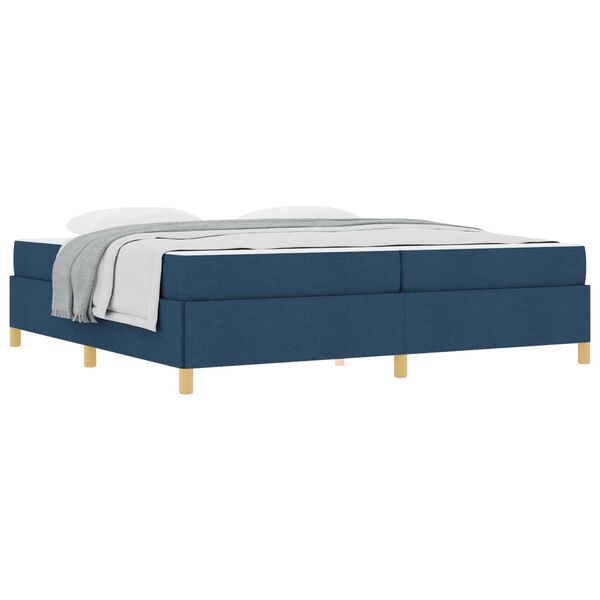 vidaXL Cadre de lit avec matelas Bleu 200 x 200 cm tissu