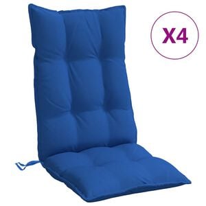 vidaXL Coussins de chaise &agrave; dossier haut lot de 4 bleu royal