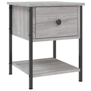 vidaXL Table de chevet sonoma gris 34x35,5x45 cm bois d'ing&eacute;nierie
