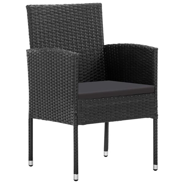 vidaXL Ensemble &agrave; manger de jardin 9 pcs Noir