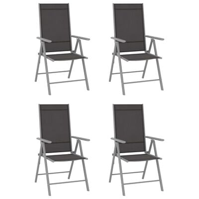 vidaXL Ensemble à dîner de jardin 5 pcs Aluminium et textilène Argenté