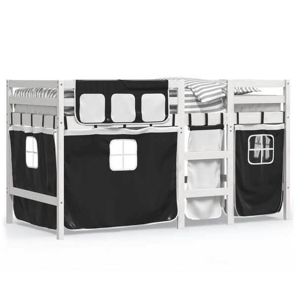 vidaXL Lit mezzanine enfants avec rideaux sans matelas 90x200cm