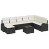 vidaXL Ensemble de Canap&eacute;s 9 pc Noir et cr&egrave;me polyrotin