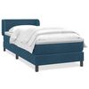 vidaXL Sommier &agrave; lattes de lit et matelas bleu fonc&eacute; 90x210 cm velours