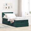 vidaXL Cadre de lit ottoman avec matelas vert foncé 100x200 cm velours