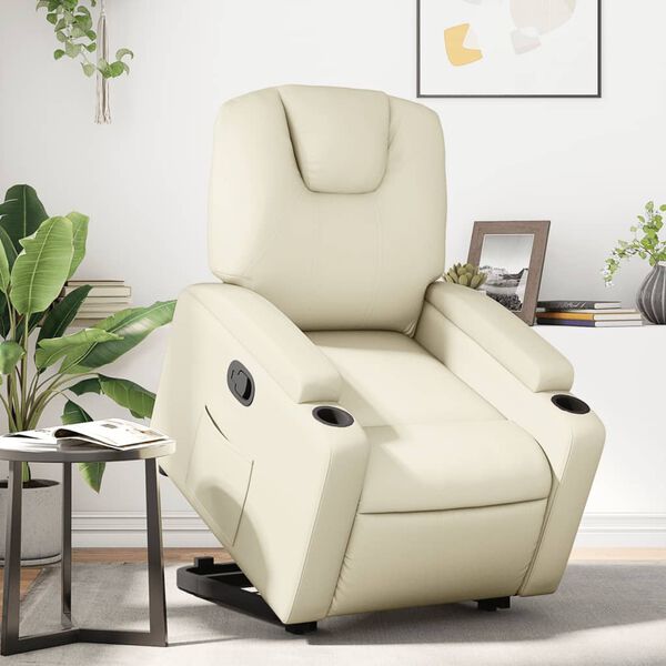 vidaXL Fauteuil inclinable Cr&egrave;me Similicuir