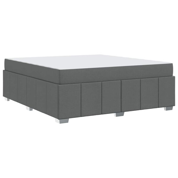 vidaXL Cadre de lit avec matelas Gris fonc&eacute; 180 x 200 cm tissu