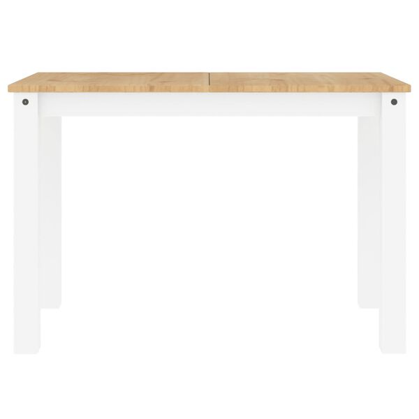 vidaXL Table à manger Panama blanc 117x60x75 cm bois massif de pin