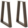 vidaXL Pieds de table &agrave; manger en forme de V, 2 pi&egrave;ces, acier naturel, 60 x (72-73,3) cm