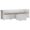 vidaXL Canap&eacute; de jardin 4 places avec coussins look rotin PP Blanc
