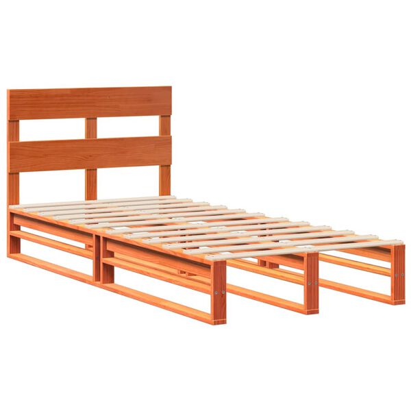 vidaXL Cadre de lit sans matelas cire marron 90x200 cm bois pin massif