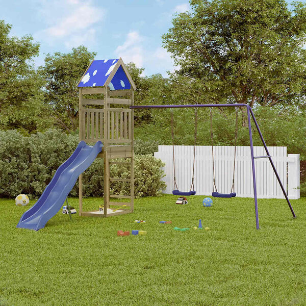 vidaXL Aire de jeux d'ext&eacute;rieur bois de pin impr&eacute;gn&eacute;