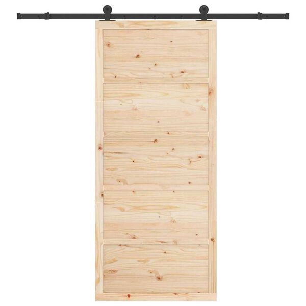vidaXL Porte coulissante Naturel 100 x 208 cm Bois de pin massif