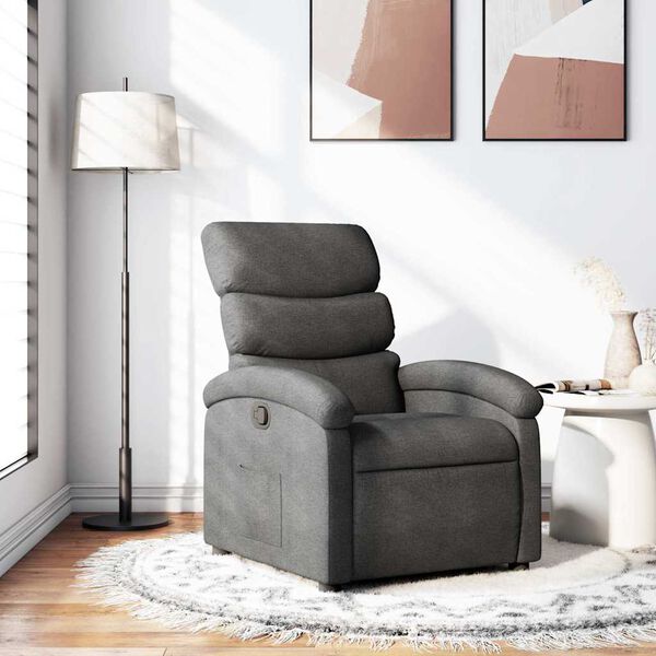 vidaXL Fauteuil inclinable Gris foncé Tissu