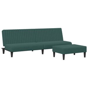 vidaXL Ensemble de canap&eacute;s 2 pcs vert fonc&eacute; velours