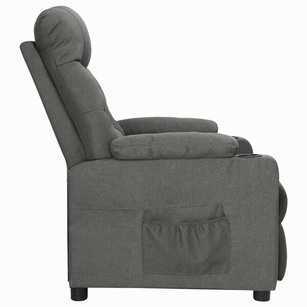 vidaXL Fauteuil inclinable Gris fonc&eacute; Tissu