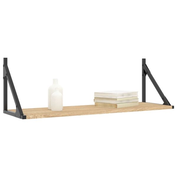vidaXL &Eacute;tag&egrave;res murales 2 pi&egrave;ces Ch&ecirc;ne Sonoma 80x25x25,5 cm Bois d'ing&eacute;nierie