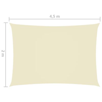 vidaXL Voile de parasol Tissu Oxford rectangulaire 2x4,5 m Crème