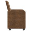 vidaXL Chaises de Salle &agrave; Manger avec Roues 2 pcs Marron