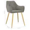 vidaXL Chaises &agrave; manger lot de 2 Gris clair Velours